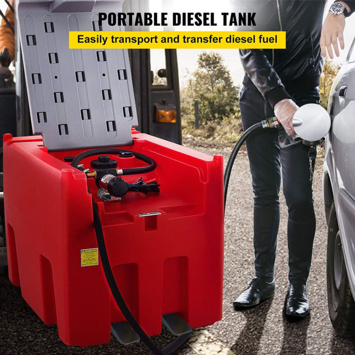 Heavy-Duty 116 Gal Portable Diesel Fuel Transfer Tank with Automatic Pump & Hose