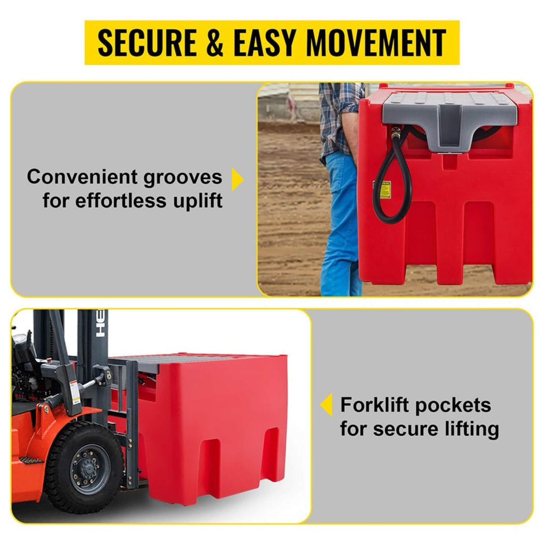 Heavy-Duty 116 Gal Portable Diesel Fuel Transfer Tank with Automatic Pump & Hose