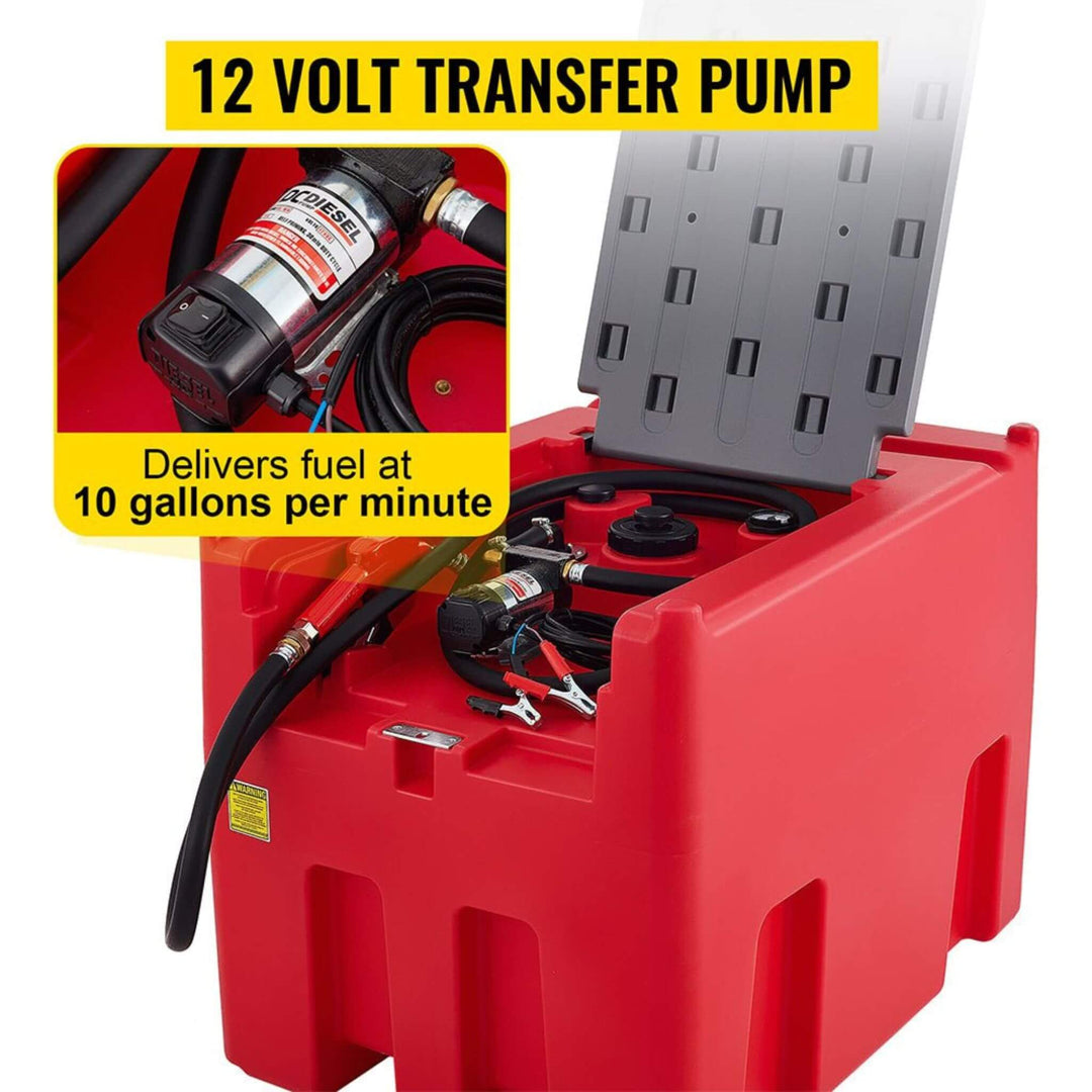 Heavy-Duty 116 Gal Portable Diesel Fuel Transfer Tank with Automatic Pump & Hose