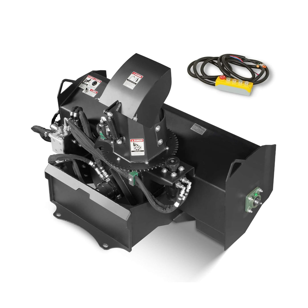 Heavy-Duty 48-Inch Remote Control Hydraulic Mini Skid Steer Snow Blower Attachment