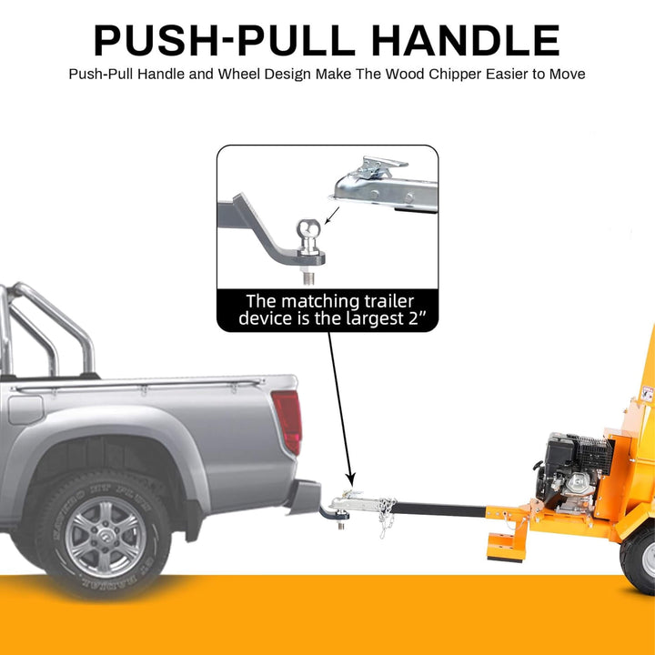 Heavy-Duty 6-Inch 420CC 15HP Towable Gas Wood Chipper Shredder