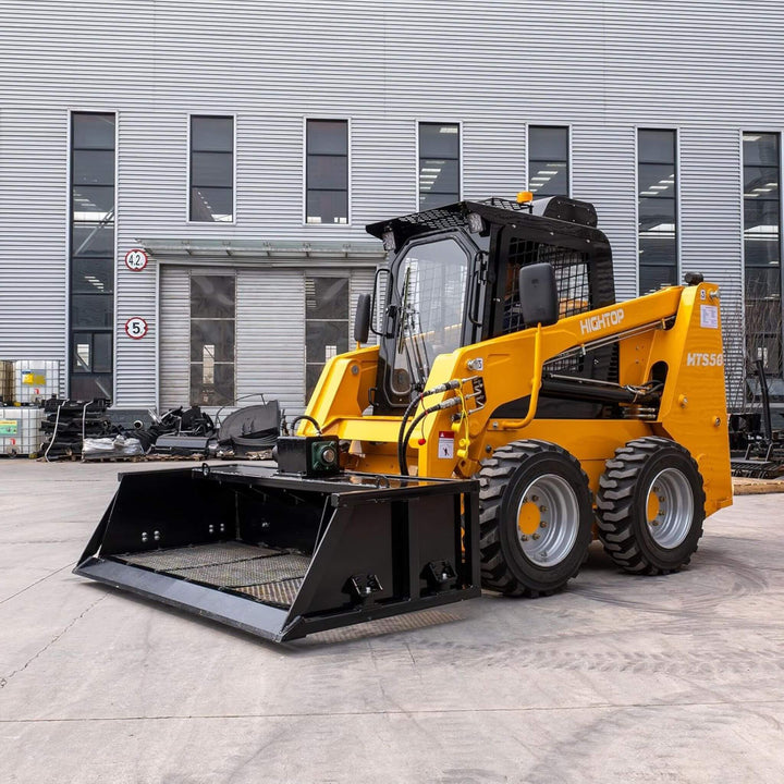 Heavy-Duty 60-Inch Topsoil Screening Skid Steer Bucket Attachment
