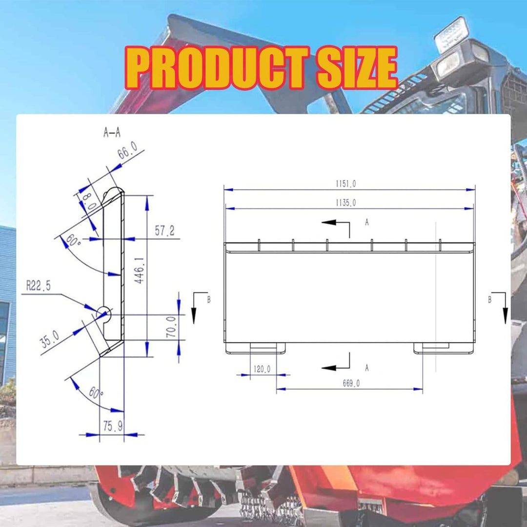 Heavy-Duty 60-Inch Topsoil Screening Skid Steer Bucket Attachment
