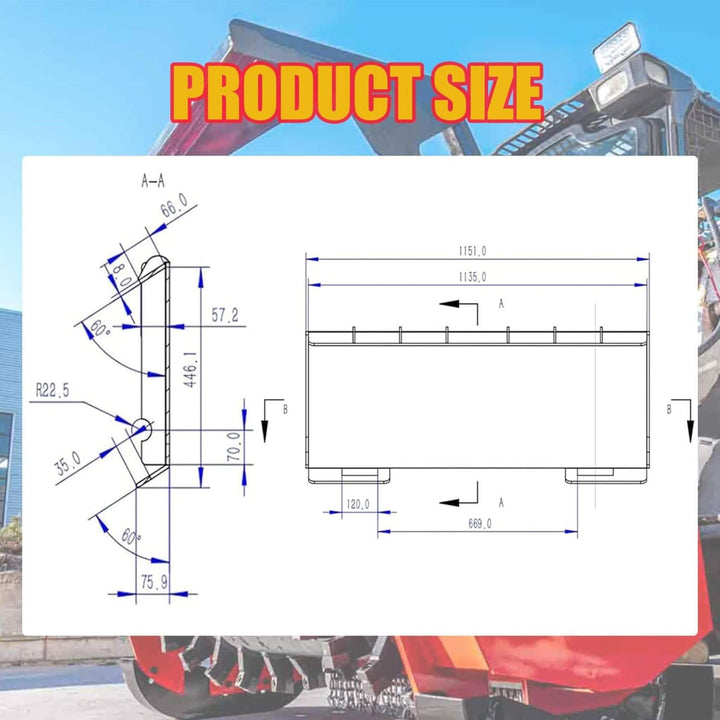 Heavy-Duty 60-Inch Topsoil Screening Skid Steer Bucket Attachment