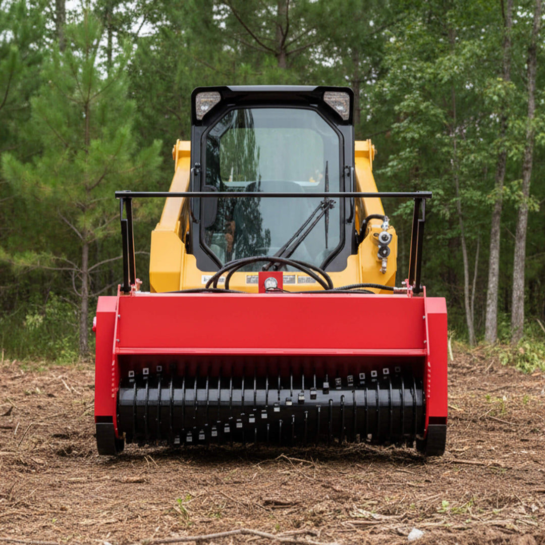 Heavy-Duty 72-Inch Hydraulic Forestry Mulcher Skid Steer Loader Attachment