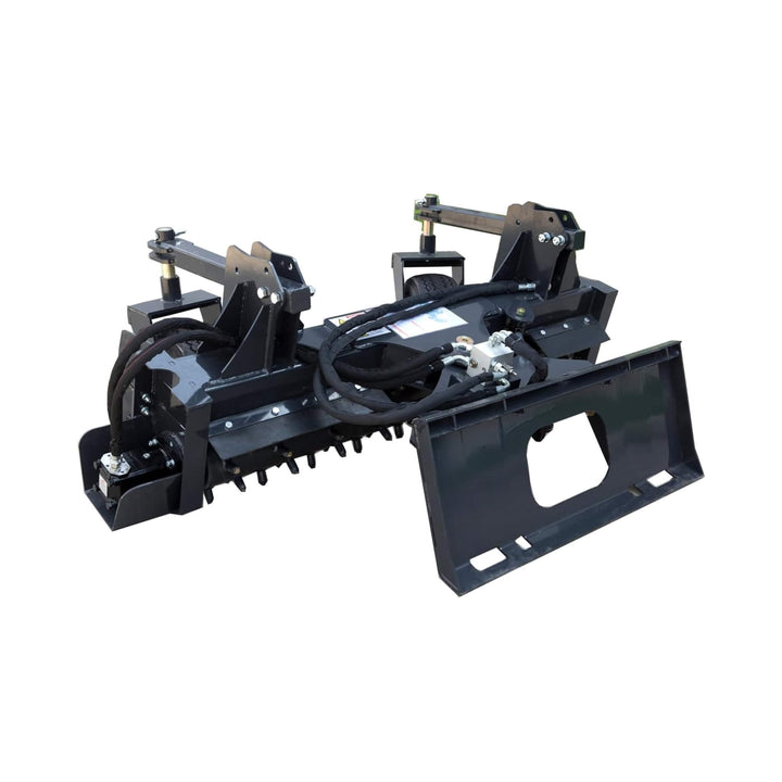 Heavy-Duty 72-Inch Industrial Soil Power Rake Skid Steer Attachment