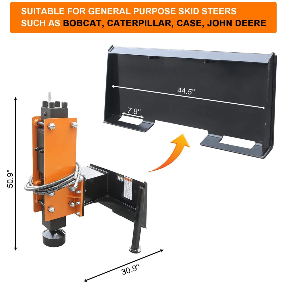 Heavy-Duty 750 FT-LB Hydraulic Skid Steer Pile Hammer Attachment
