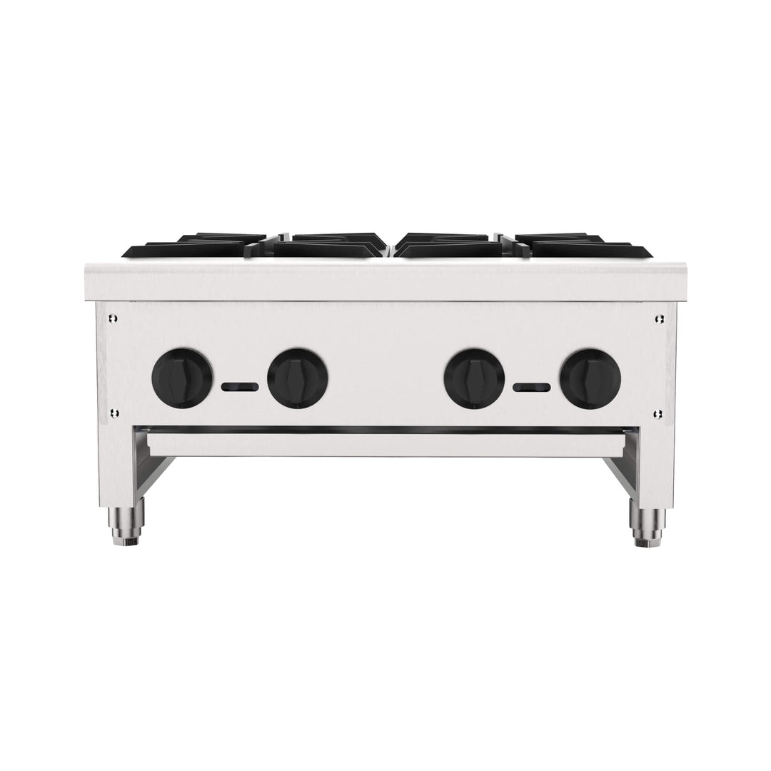 Heavy-Duty Commercial 112K BTU 4-Burner Stainless Steel Gas Stove Hot Plate