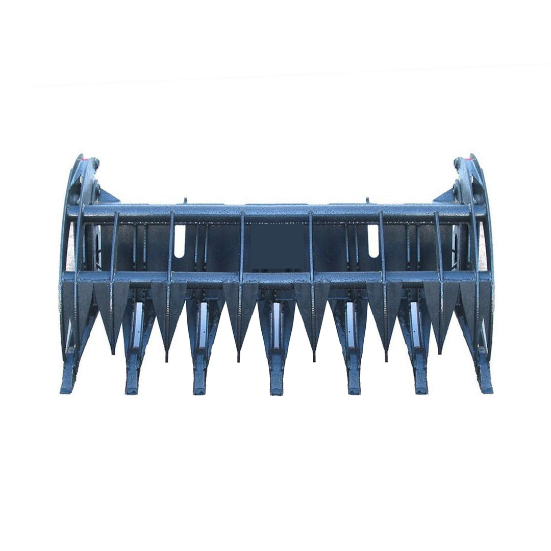 Heavy-Duty 74-Inch Root Rake Grapple Skid Steer Attachment with Teeth