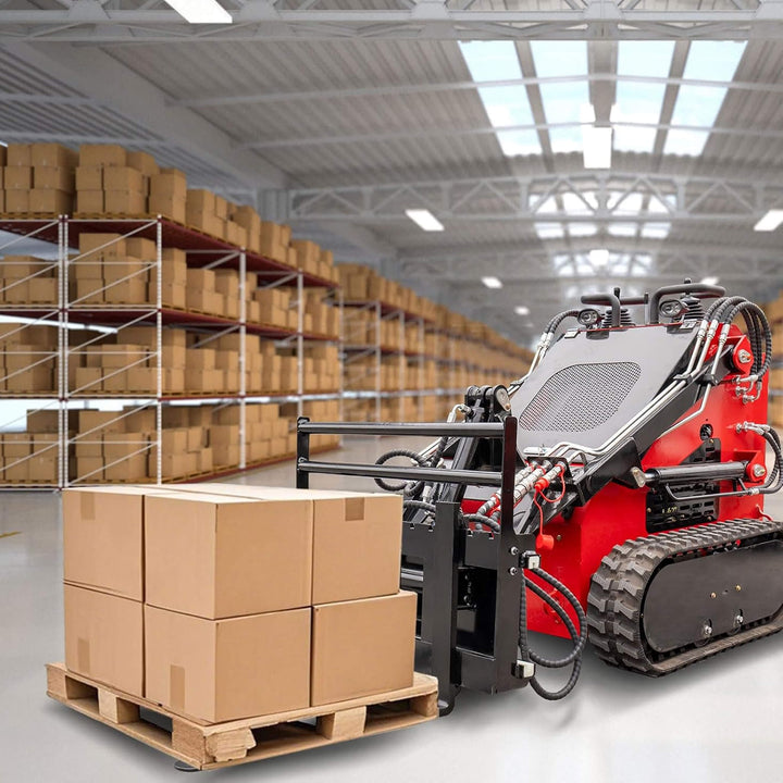 Heavy-Duty Skid Steer Pallet Fork Attachment with Lateral Shift