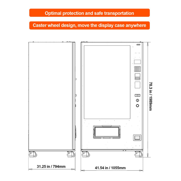Large 60-Slot Commercial Snack and Drink Refrigerated Combo Vending Machine