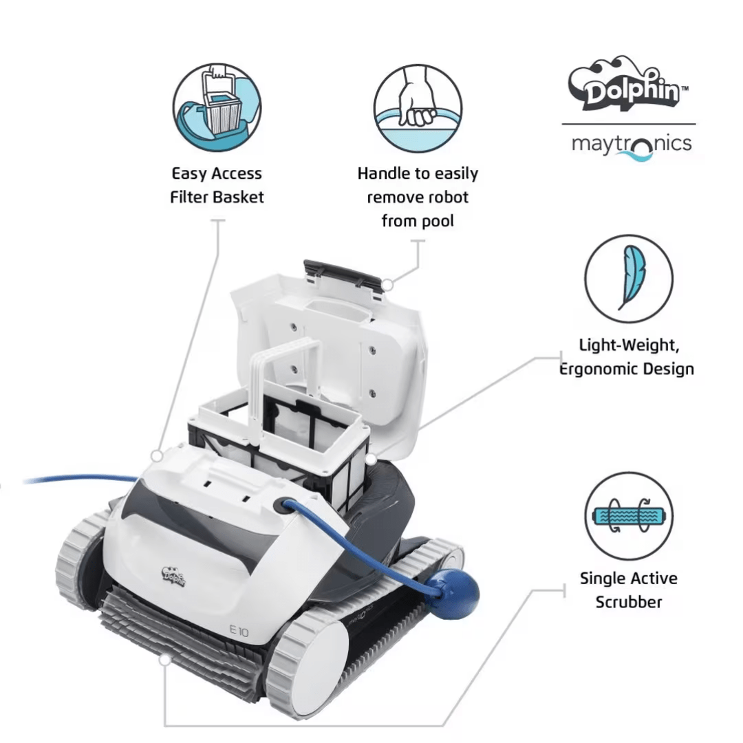 Maytronics Dolphin E10 Above Ground Robotic Pool Cleaner 99996133-USF
