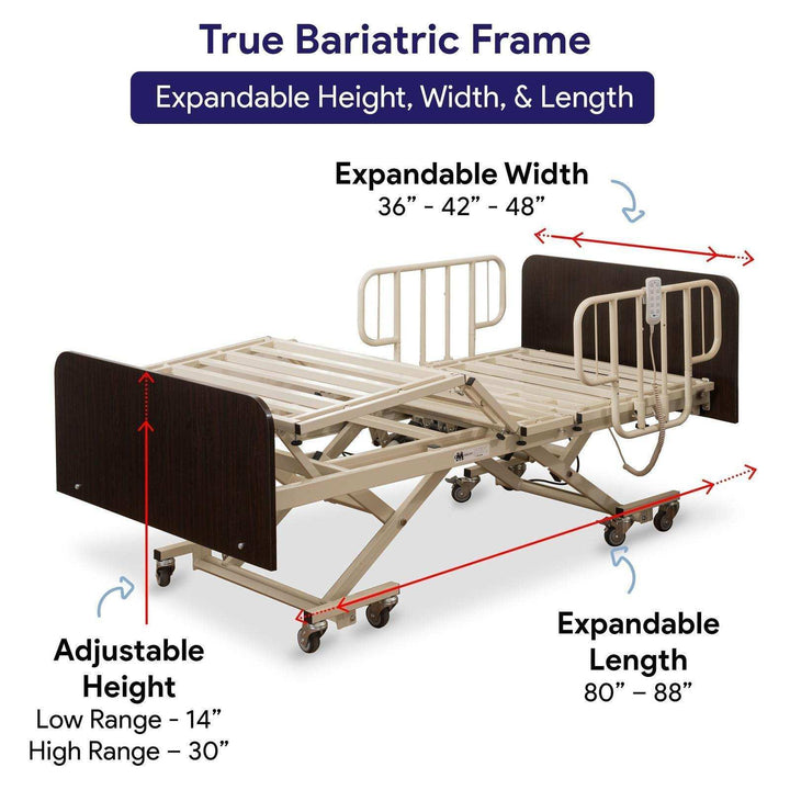 MedaCure Bariatric Extendable Hospital Bed - 750lbs Cap