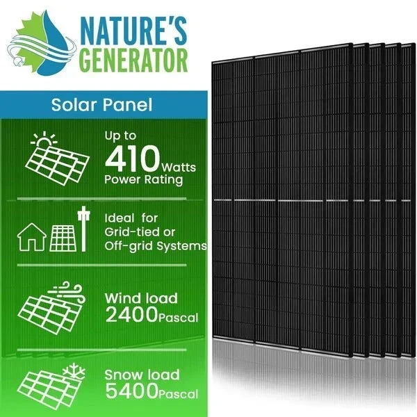 Natures Generator 10 x 410 Watt Monocrystalline Solar Panel