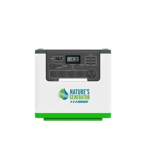 Natures Generator 2 x Lithium 3600 With 4 x 410W Monocrystalline Solar Panel + Transfer Switch (240V/7.2kW)