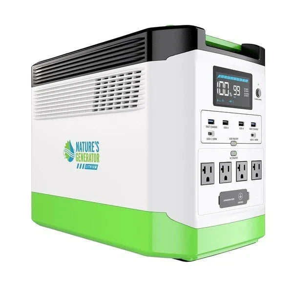 Natures Generator Lithium 1800 Solar Generator + 200W Folding Solar Panel