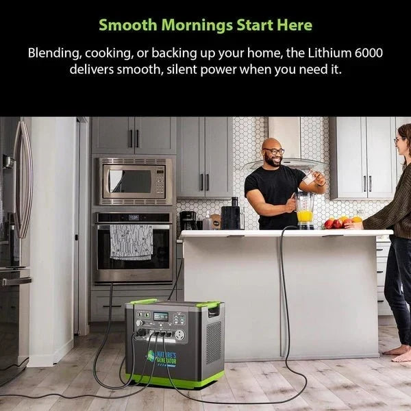Natures Generator Lithium 6000 Solar Generator With Transfer Switch