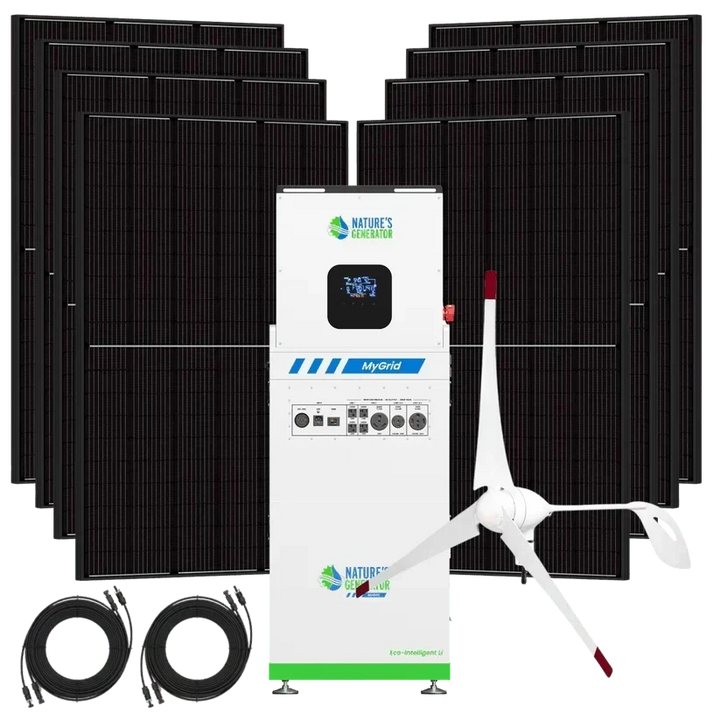 Natures Generator MyGrid 10K + 8 x 410W Rigid Solar Panel + 350W Wind Turbine