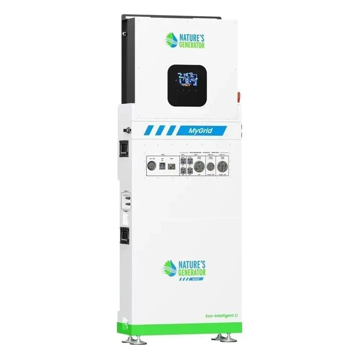 Natures Generator MyGrid 10k + Solar Battery + 12 x 410W Rigid Solar Panels + 50A Manual Transfer Switch + GFCI Box + Smart Plug