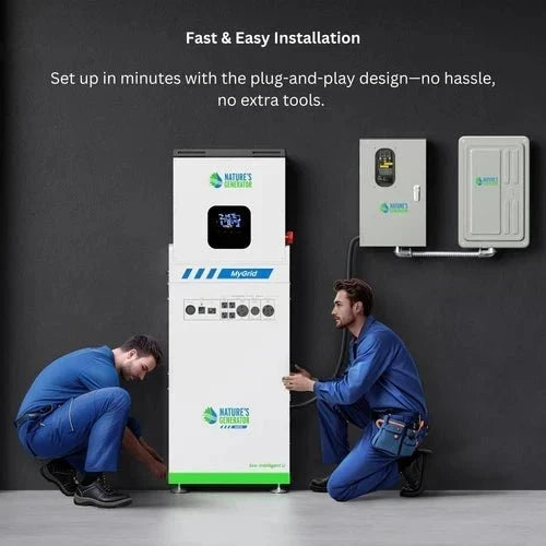 Natures Generator MyGrid 10K With Solar Battery + 8 x 410W Rigid Solar Panel + 350W Wind Turbine
