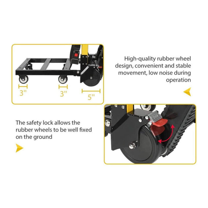 Premium 440LBS Electric Stair Climbing Dolly Hand Truck Folding Cart with Wheels