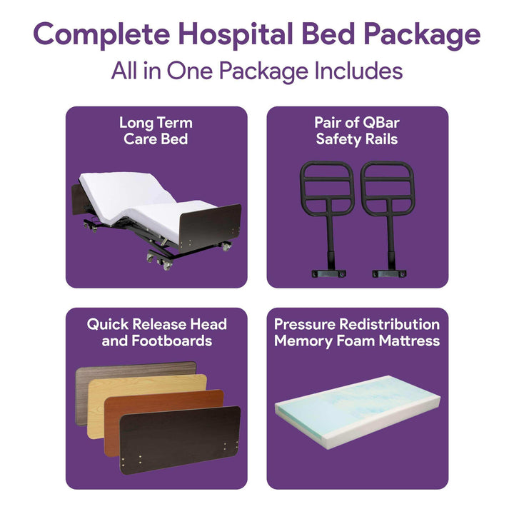 Ultra Low Expandable Width Electric Homecare Hospital Bed with Memory Foam Mattress